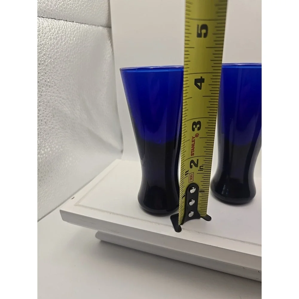 Cobalt Blue Shot Glasses‎ 3 Glasses! Unbranded